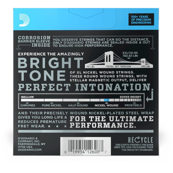 Corde per Chitarra ElettricaD'Addario - EXL110 , Nickel Wound, Regular Light, 10-46