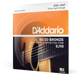 D'Addario - EJ10 Corde in Bronzo per Chitarra Acustica, Extra Light, 10-47