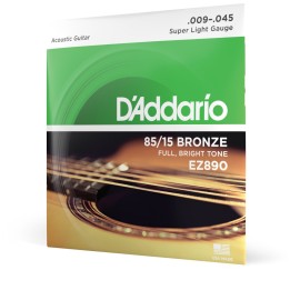 D'Addario - EZ890 Corde in bronzo 85/15 per chitarra acustica, Super Light