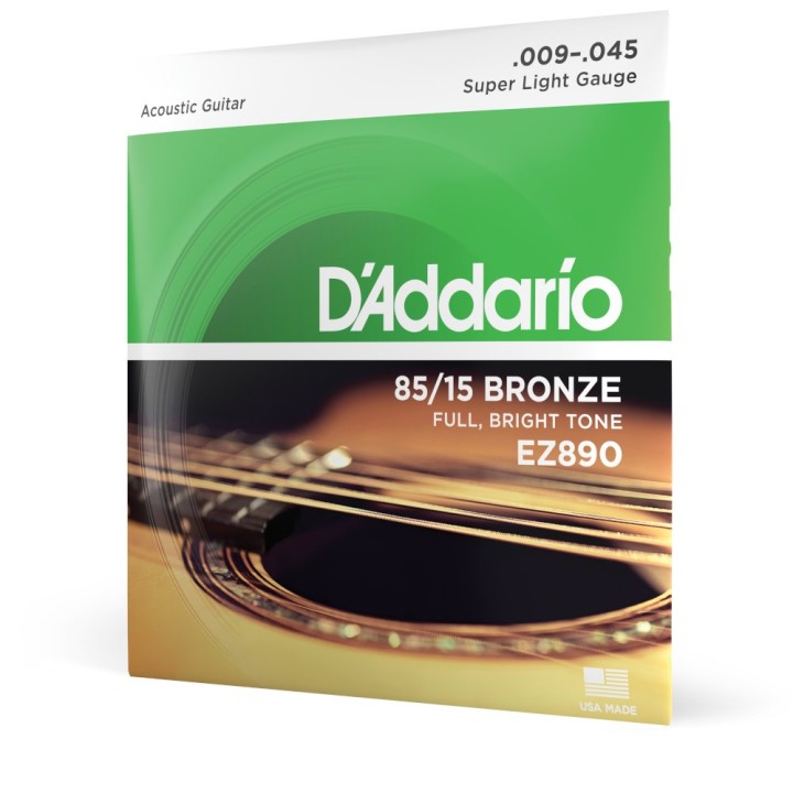 D'Addario - EZ890 Corde in bronzo 85/15 per chitarra acustica, Super Light