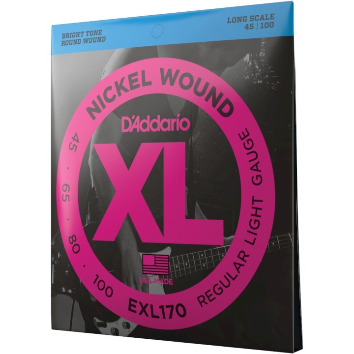 D'Addario - EXL170 Corde per Basso, Nickel Wound, Light, Long Scale