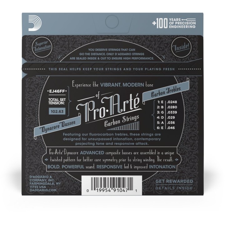 D'Addario - EJ46FF Corde per Chitarra Classica, ProArte Carbon, Dynacore