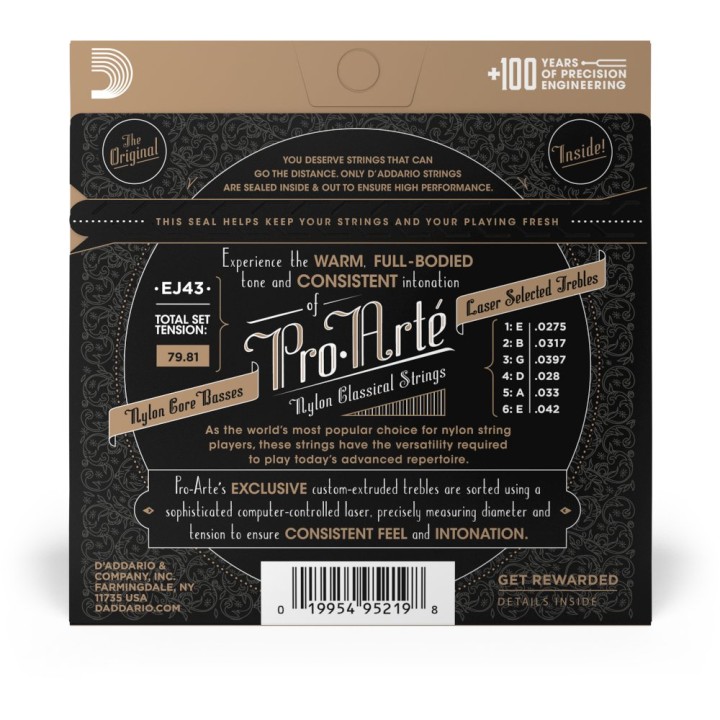 D'Addario - EJ43 Corde per Chitarra Classica Pro-Arte in Nylon