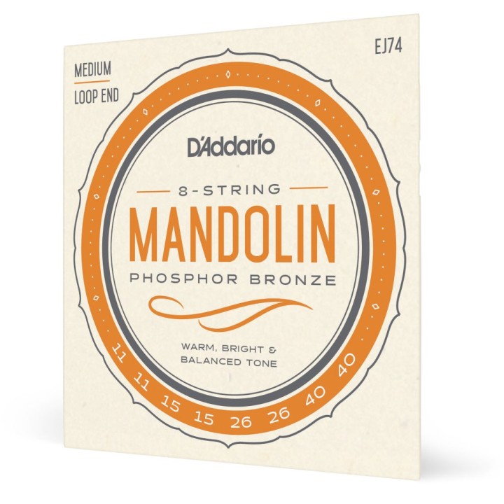 D'Addario - EJ74 Corde per Mandolino, Phosphor Bronze, Medium, 11-40