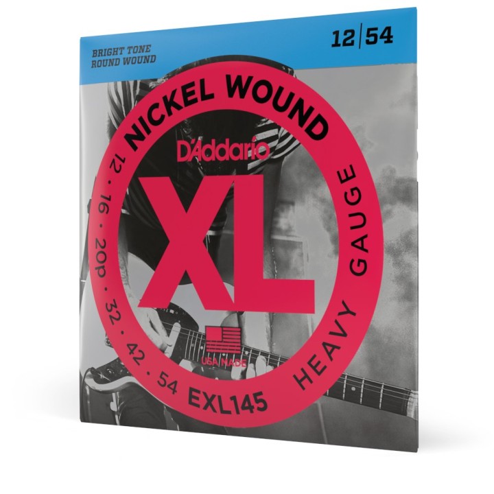 D'Addario - EXL145 Corde per Chitarra Elettrica, Nickel Wound, Heavy, 12-54