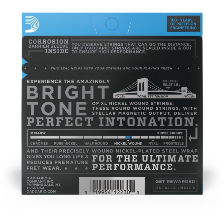 D'Addario - EXL120+ Corde per Chitarra Elettrica, Nickel Wound