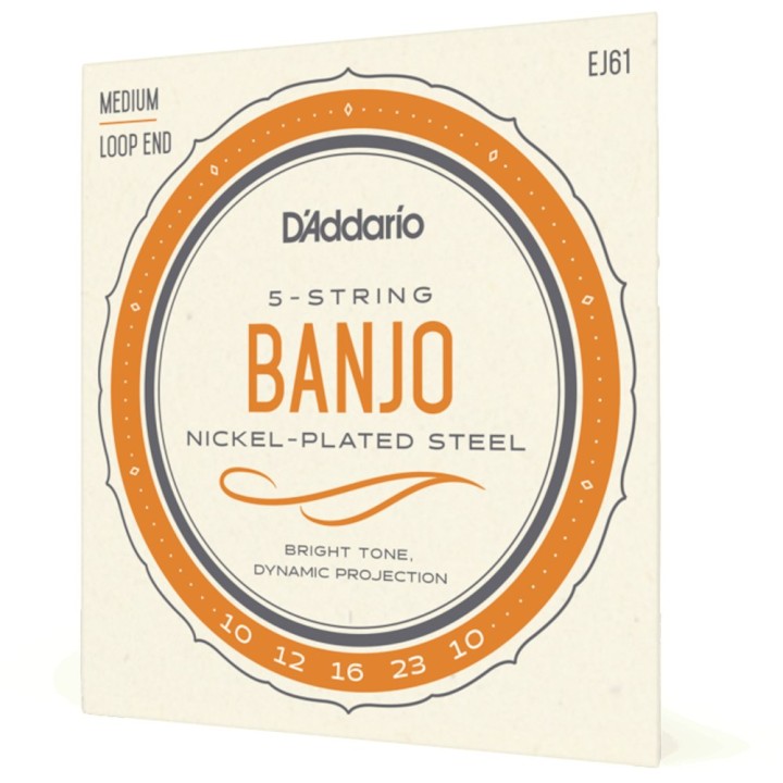 D'Addario | EJ61 5 Corde per Banjo 5-String Banjo, Nickel, Medium