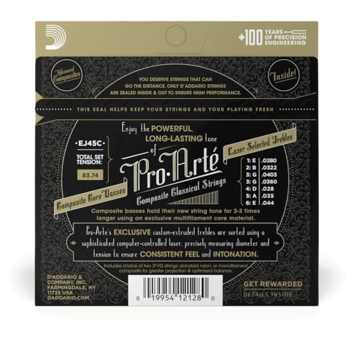 D'Addario - EJ45C Corde per Chitarra Classica, Pro-Arté Composite
