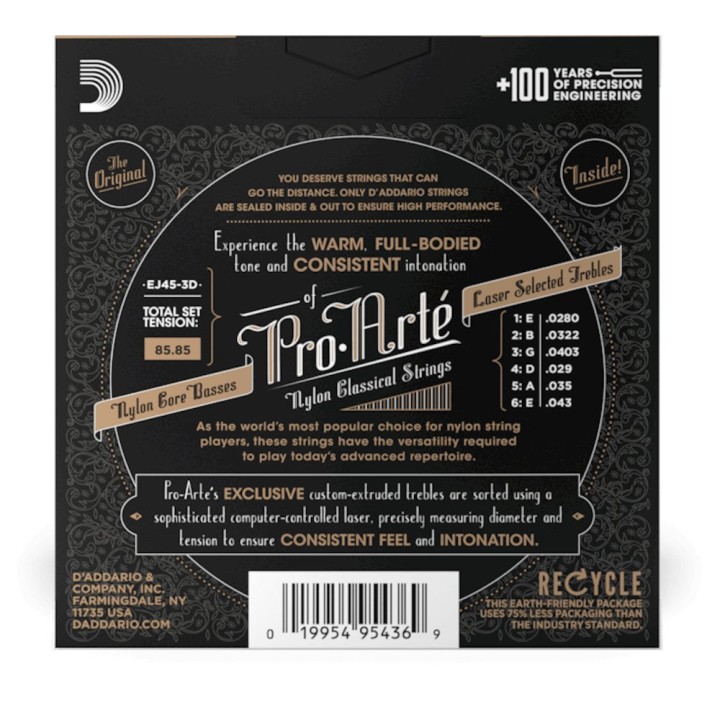 D'Addario - EJ45 Corde Pro-Arte in Nylon per Chitarra Classica