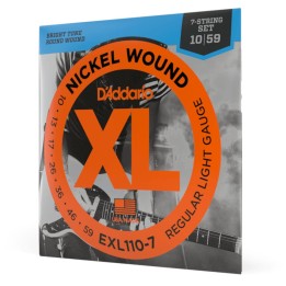 D'Addario - EXL110-7 Corde per Chitarra Elettrica, 7 corde, Nickel Wound