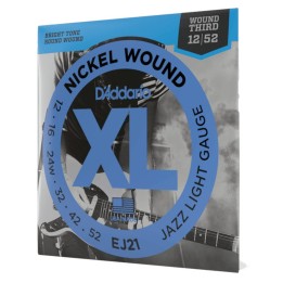 D'Addario - EJ21 Corde per chitarra elettrica, Nickel Wound, Jazz Light