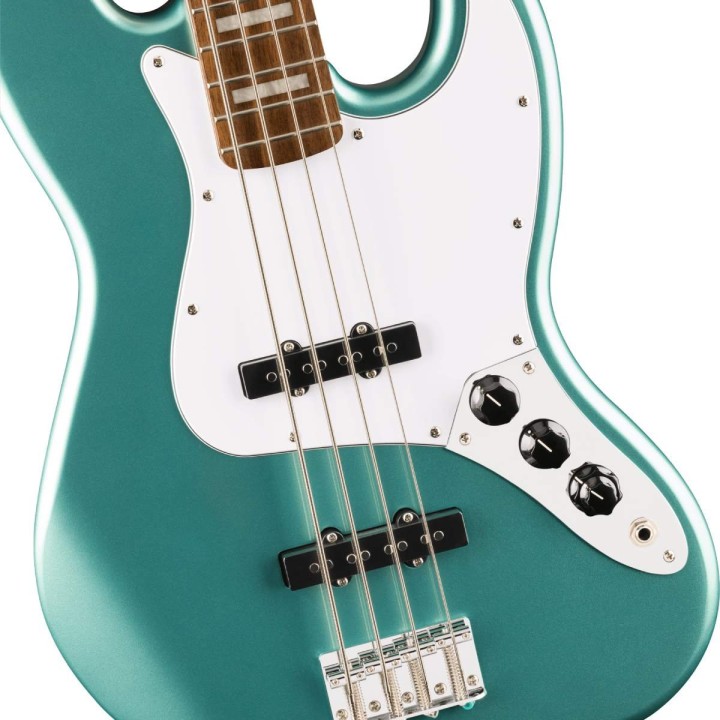 Squier Affinity Series Active Jazz Bass, Laurel Fingerboard, White Pickguard, Mystic Sea Foam