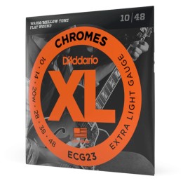 D'Addario - ECG23 Corde per Chitarra Elettrica Chromes, Flat Wound, Extra Light, 10-48