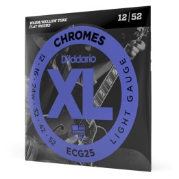 D'Addario - ECG25 Corde per Chitarra Elettrica Chromes, Flat Wound, Light, 12-52