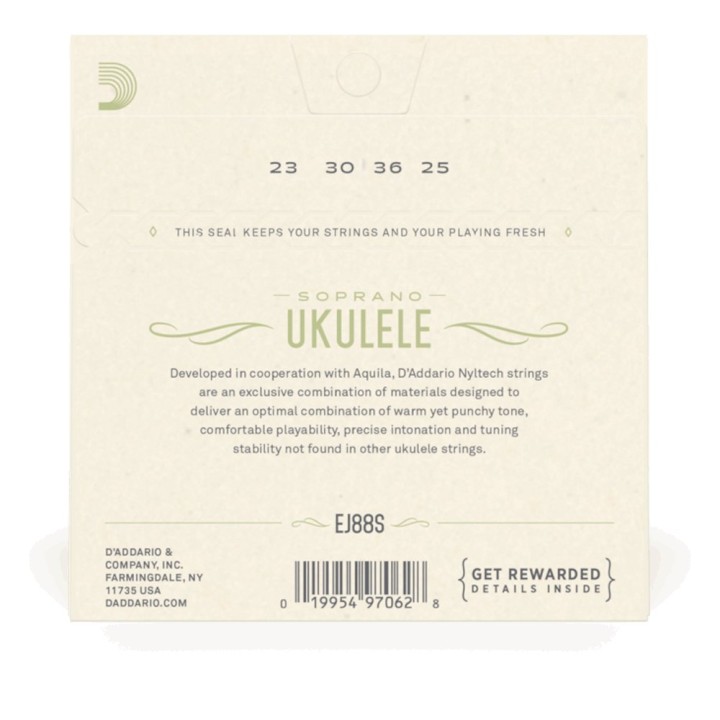D'Addario - EJ88S Corde per Ukulele Soprano in Nyltech