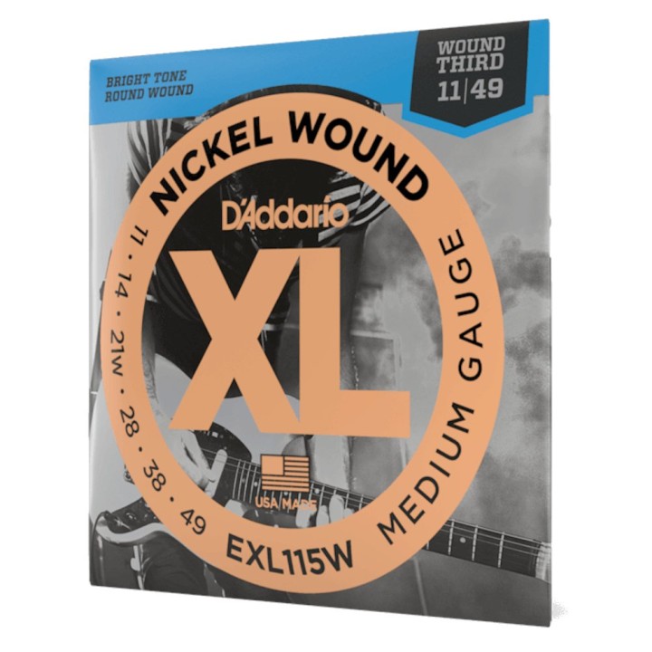D'Addario - EXL115W Corde per Chitarra Elettrica, Nickel Wound, Medium/Blues-Jazz Rock,