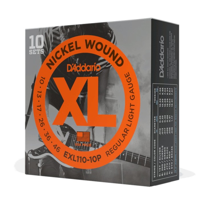D'Addario - EXL110-10P Corde per Chitarra Elettrica, Nickel Wound
