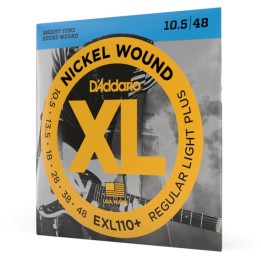 D'Addario - EXL110+ Corde per Chitarra Elettrica, Nickel Wound, Regular Light Plus, 10.5-48