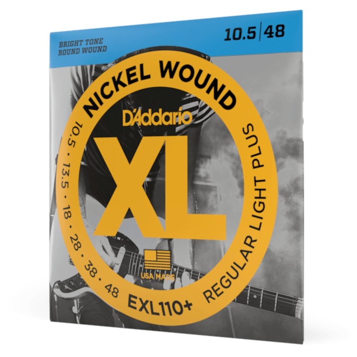 D'Addario - EXL110+ Corde per Chitarra Elettrica, Nickel Wound, Regular Light Plus, 10.5-48