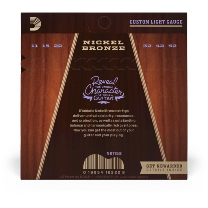 D'Addario - NB1152 Corde per Chitarra Acustica, Nickel-Bronzea