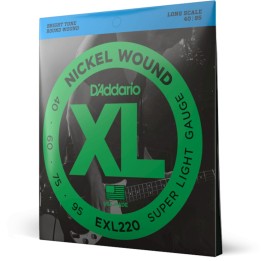 D'Addario - EXL220 Corde per Basso, Nickel Wound, Super Light