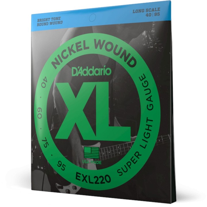 D'Addario - EXL220 Corde per Basso, Nickel Wound, Super Light