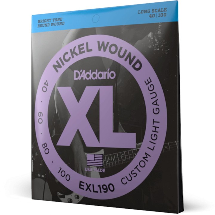 D'Addario - EXL190 Corde per Basso, Nickel Wound, Custom Light