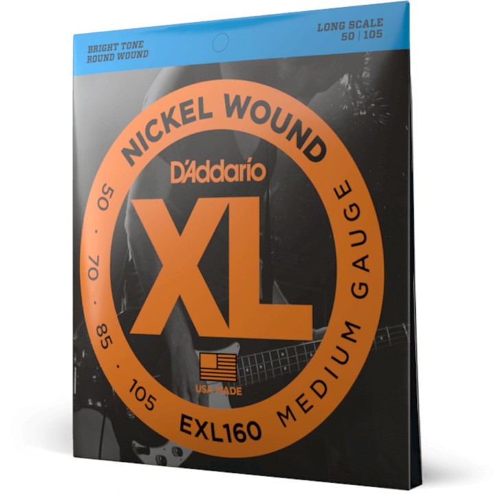 D'Addario - EXL160 Corde per Basso, Nickel Wound, Medium, Long Scale