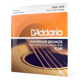 D'Addario - EJ41 Corde per Chitarra Acustica 12 Corde in Bronzo Fosforoso