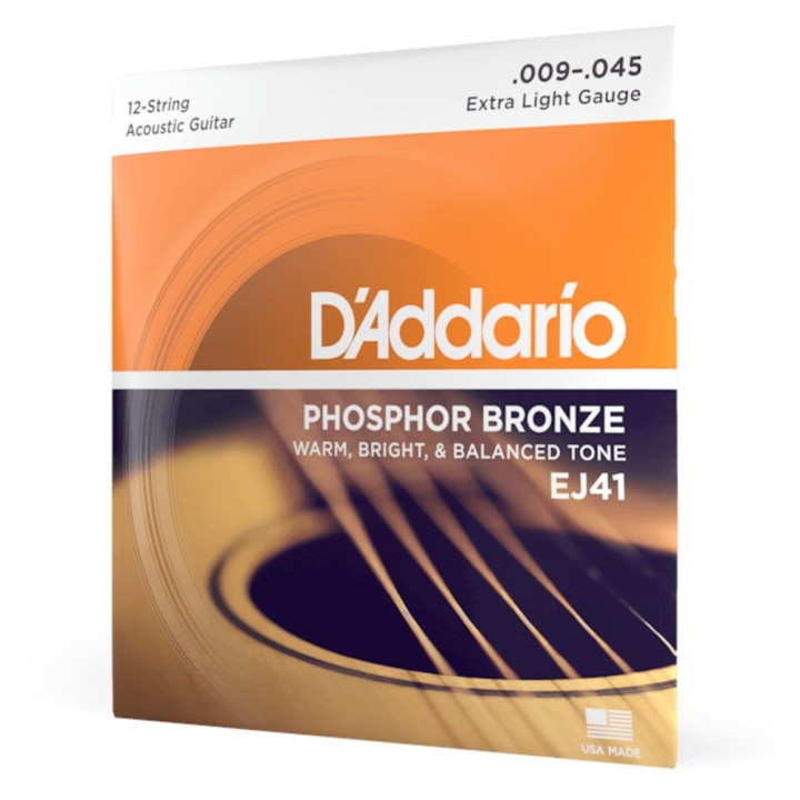 D'Addario - EJ41 Corde per Chitarra Acustica 12 Corde in Bronzo Fosforoso