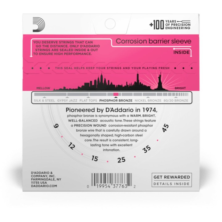 D'Addario - EJ23 Corde per Chitarra Acustica, Phosphor Bronze