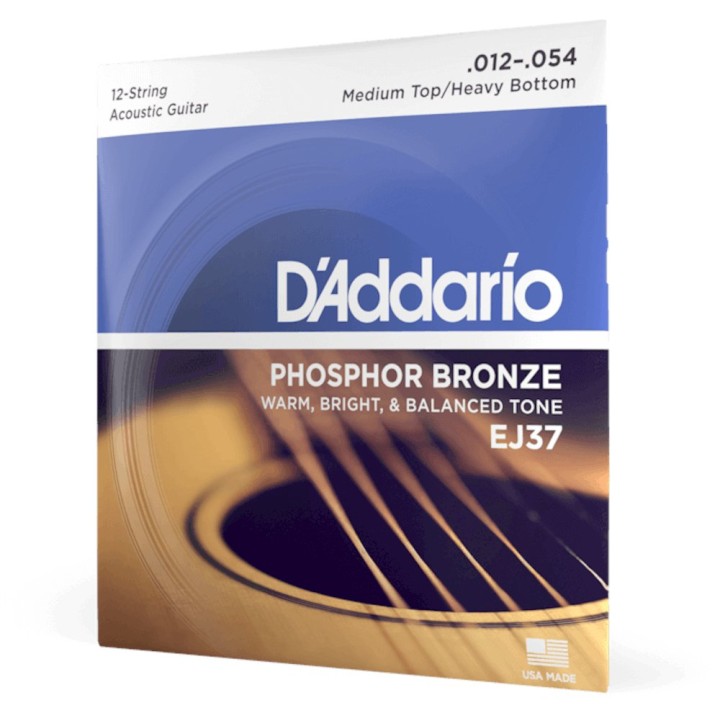 D'Addario - EJ37 Corde per Chitrarra Acustica 12 Corde, Phosphor Bronze