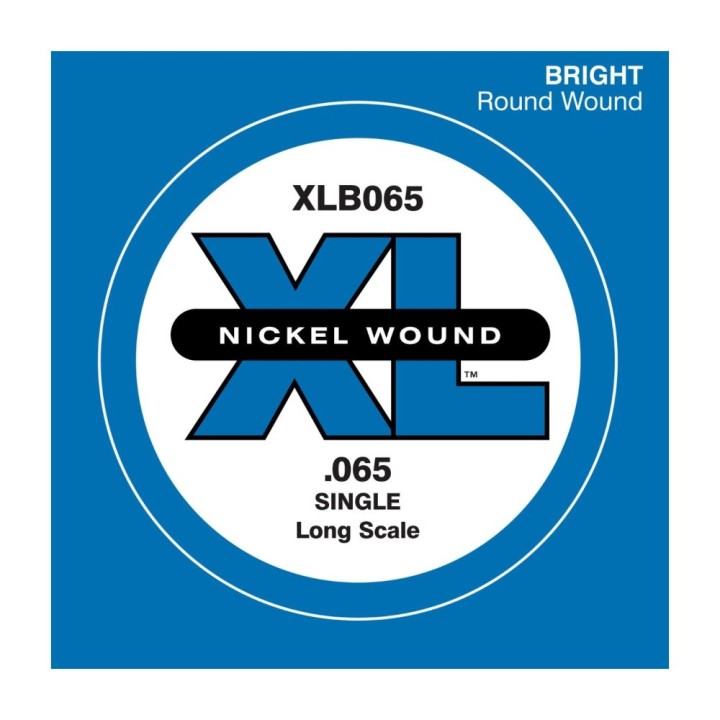 D'Addario - XLB065 Corda Singola per Basso in Nickel Wound, Long Scale, .065