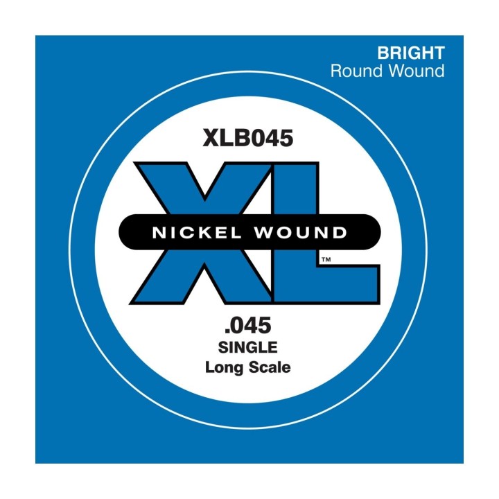 D'Addario - XLB045 Corda Singola per Basso in Nickel Wound, Long Scale, .045