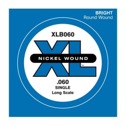 D'Addario - XLB060 Corda Singola per Basso in Nickel Wound, Long Scale, .060