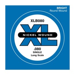 D'Addario - XLB08 Corda Singola per Basso in Nickel Wound, Long Scale, .080