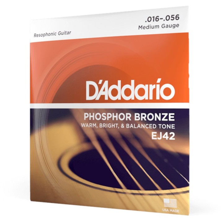 D'Addario - EJ42 Corde per Chitarra Resofonica, Phosphor Bronze, 16-56