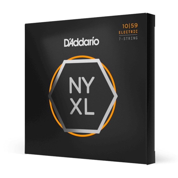D'Addario - NYXL1059 Corde per Chitarra Elettrica 7 Corde, Nickel Wound, Regular Light