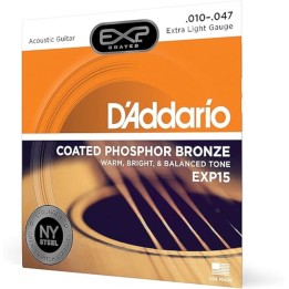 D'Addario - Corde per Chitarra Acustica Coated Phosphor Bronze, Extra Light