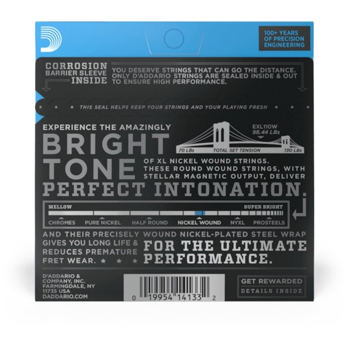D'Addario - EXL110W Corde per Chitarra Elettrica, Nickel Wound, Regular Light