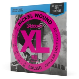 D'Addario - EXL150 Corde per Chitarra Elettrica 12 Corde, Nickel Wound, Regular Light