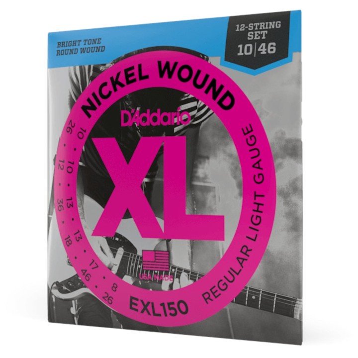 D'Addario - EXL150 Corde per Chitarra Elettrica 12 Corde, Nickel Wound, Regular Light