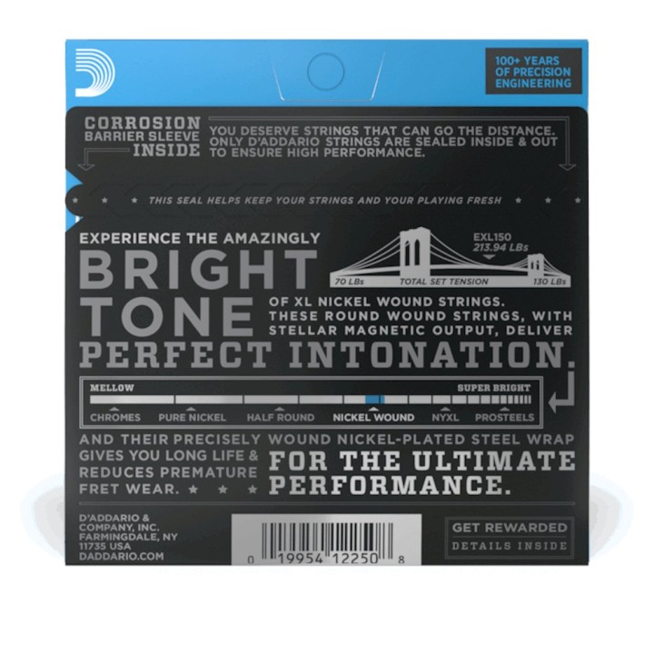 D'Addario - EXL150 Corde per Chitarra Elettrica 12 Corde, Nickel Wound, Regular Light