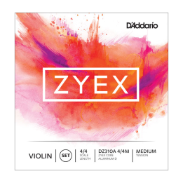 D'Addario - DZ310A 4/4M Corde per Violino, Zyex, Set With Aluminum D, Medium Tension