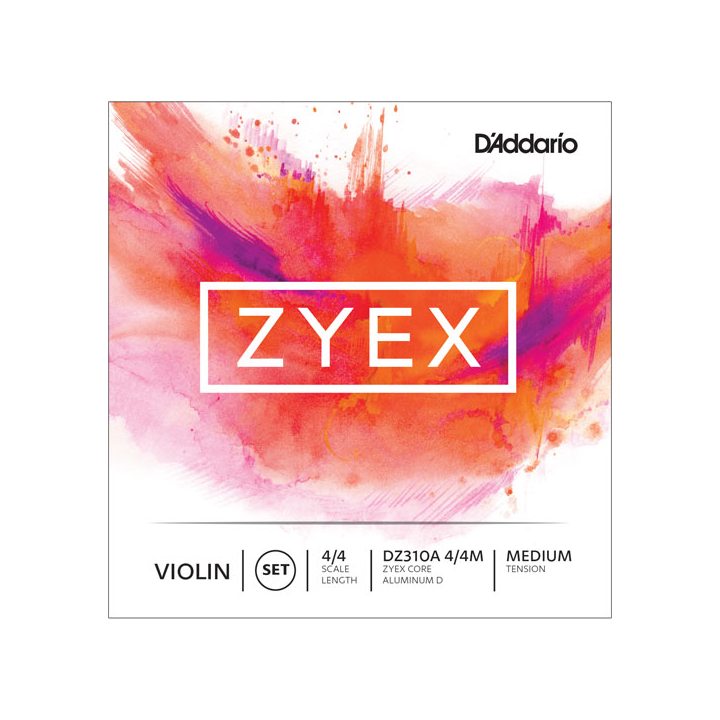 D'Addario - DZ310A 4/4M Corde per Violino, Zyex, Set With Aluminum D, Medium Tension
