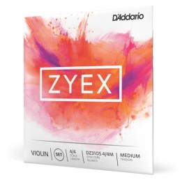 D'Addario - DZ310S 4/4M Corde per Violino, Zyex, Set With Silver D, 4/4 Scale, Medium Tension