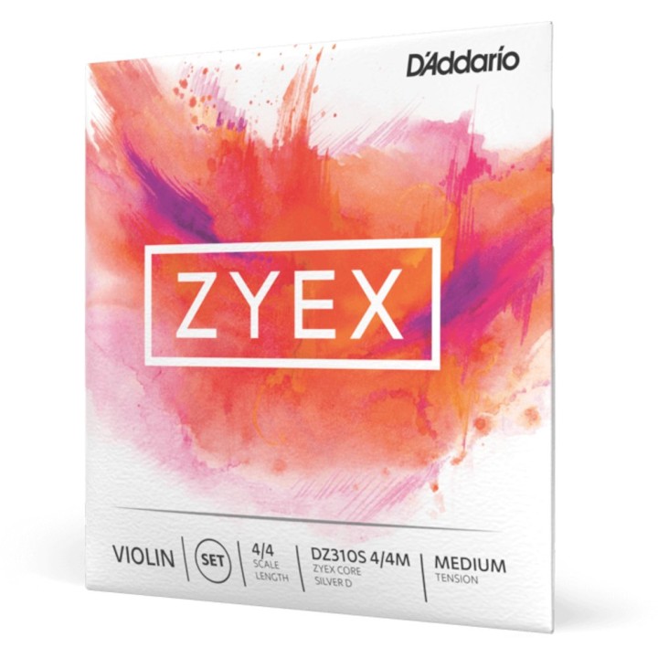 D'Addario - DZ310S 4/4M Corde per Violino, Zyex, Set With Silver D, 4/4 Scale, Medium Tension