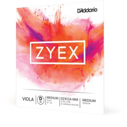 D'Addario - DZ412A MM Corde per Viola, Zyex, con Aluminium D, Medium Scale, Medium Tension