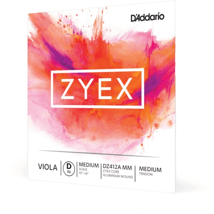 D'Addario - DZ412A MM Corde per Viola, Zyex, con Aluminium D, Medium Scale, Medium Tension