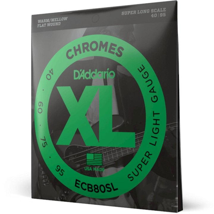 D'Addario - ECB80SL Corde per Basso, Light, Super Long Scale, 40-95